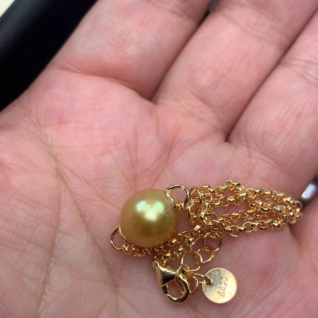 海水珍珠银S925镶嵌手绳