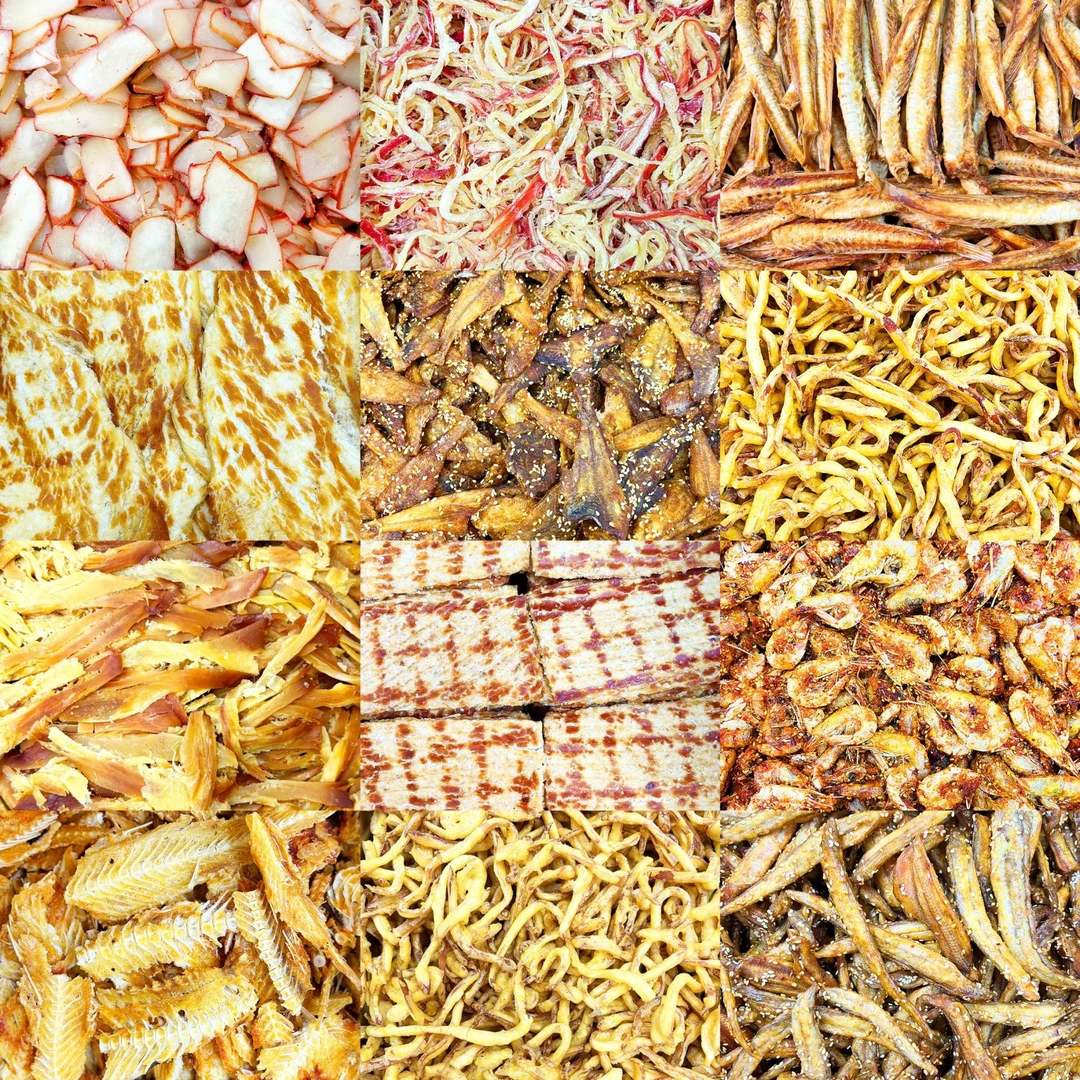 【混装自选】炭烤手撕天妇罗鱿鱼丝鳕鱼片即食香酥鱼骨海味休闲零食