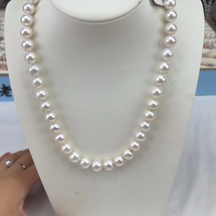 淡水珍珠银S925镶嵌颈饰➕10高品极光炫彩孤品