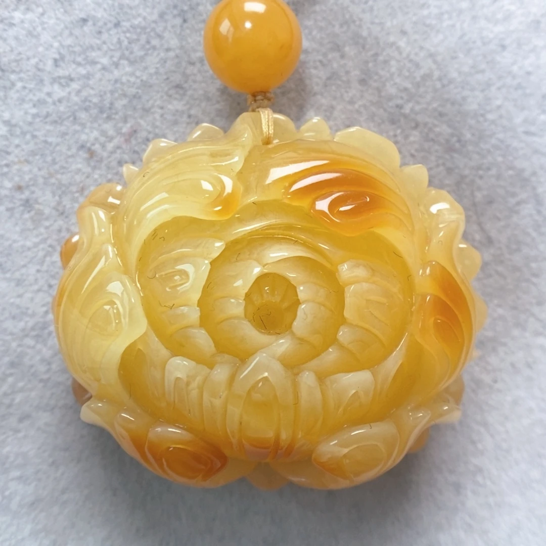 蜜蜡未镶嵌项链吊坠
