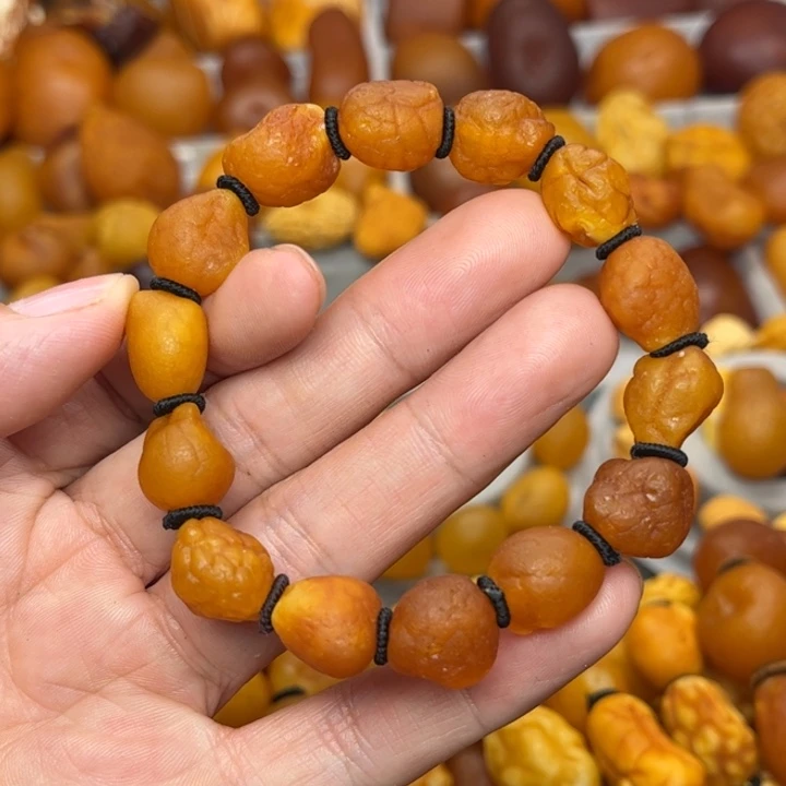 琥珀未镶嵌裸石天然蜜蜡手串