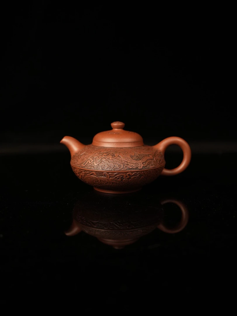 【雅】《龙凤呈祥》四号井底槽青合欢壶全手工210cc