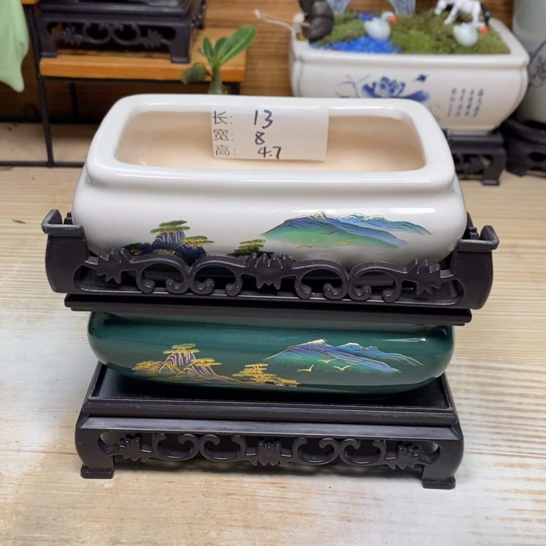 紫砂陶瓷艺术花盆陶瓷