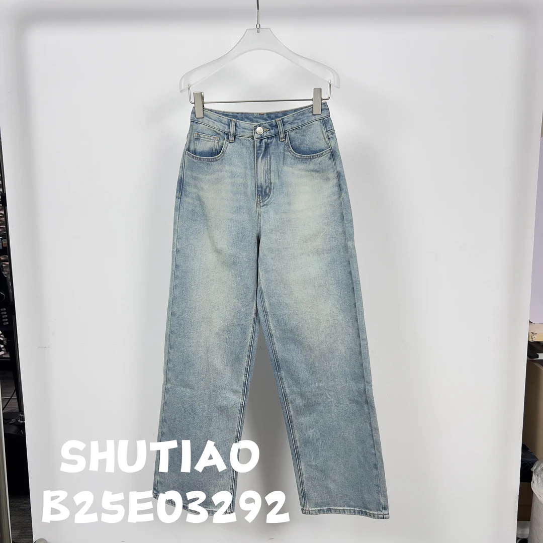 【SHUTIAO】2025夏季：新款小众设计款牛仔裤B25E03292