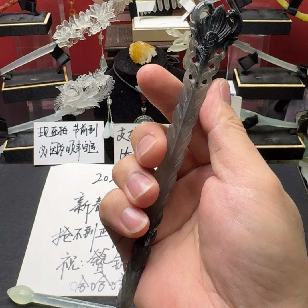 岫玉发饰未镶嵌明君玉簪就是好看
