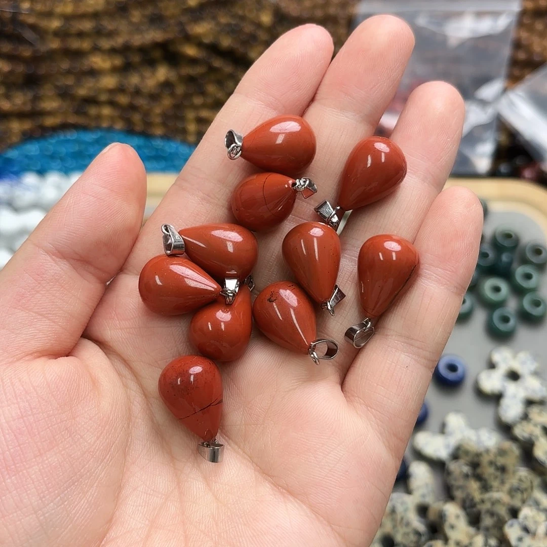未镶嵌玛瑙/玉髓珠宝半成品13×21红石水滴3颗