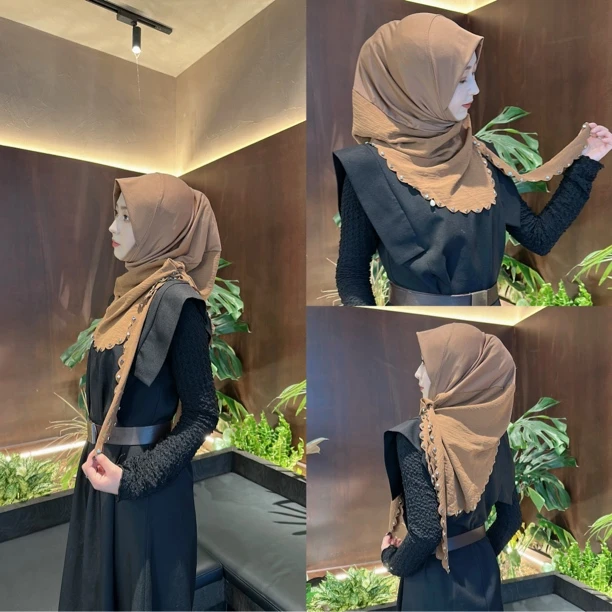 FLOWER 花骨朵儿花边绑带设计款钉珠头套