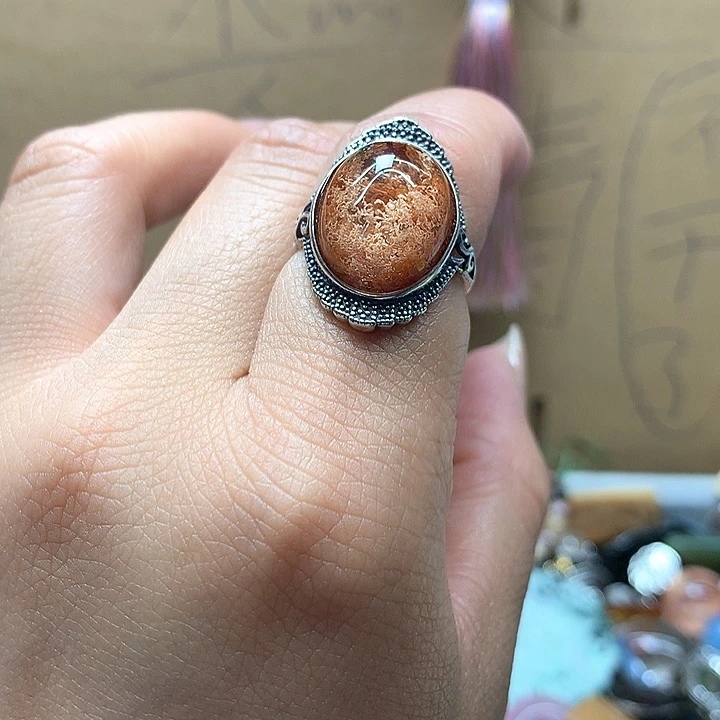 水晶水晶戒指银S925镶嵌