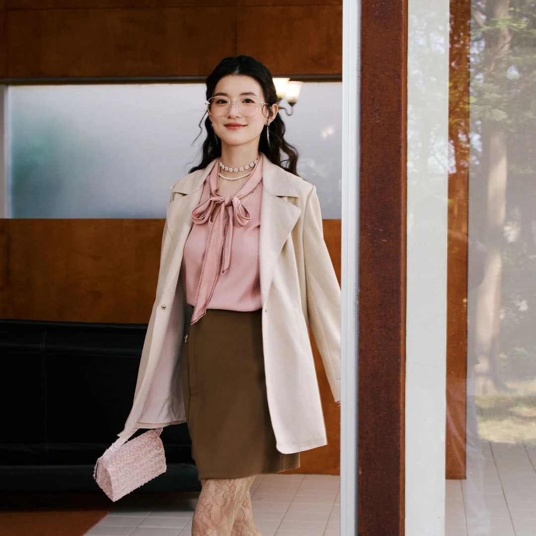 【她翼】春季风衣女士气质时尚百搭中长款翻领EF5243333248