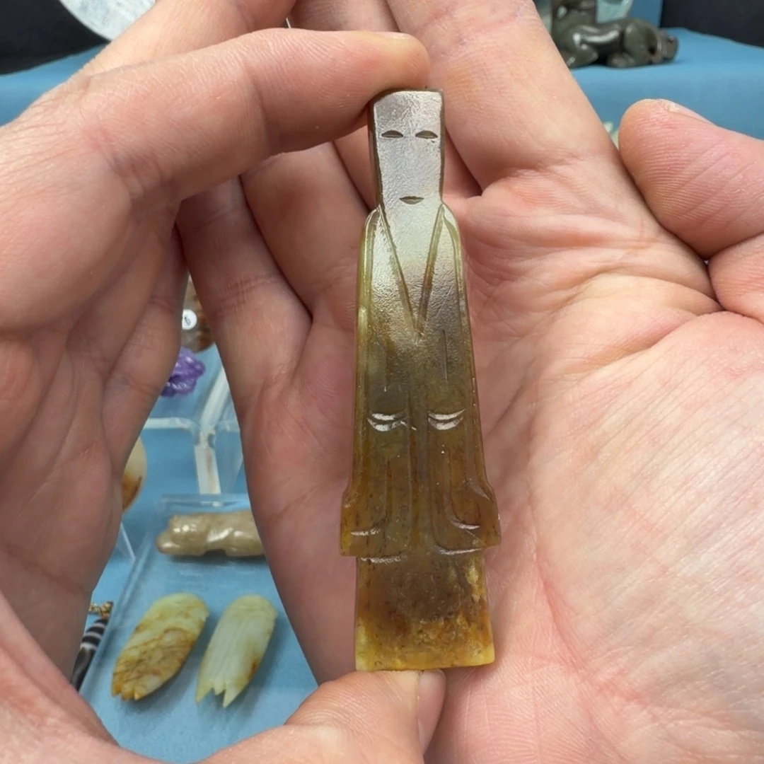 和田玉未镶嵌挂件承古文化