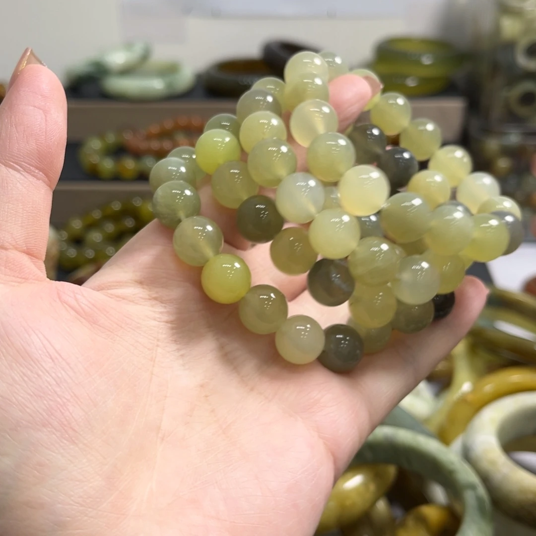 蛇纹石玉未镶嵌手链多样性发货默认微瑕收到那个算那个