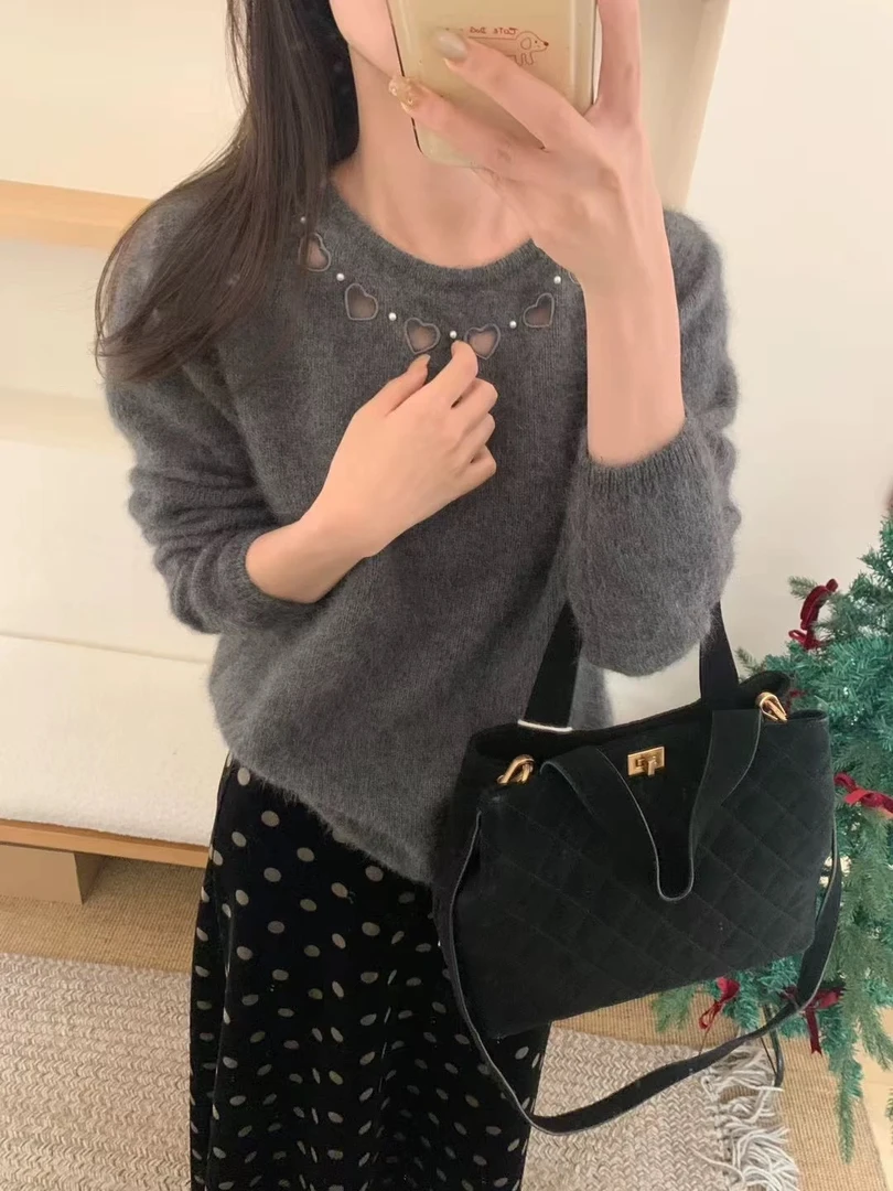 2025新款101-200no退no换百搭舒适毛衣长袖网红针织短款时尚女士