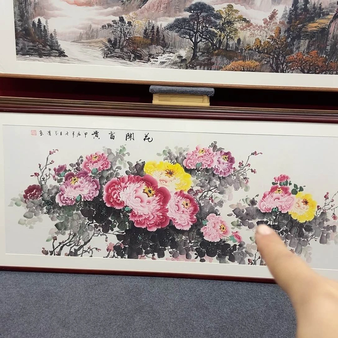国画手绘作品带框包邮210成80
