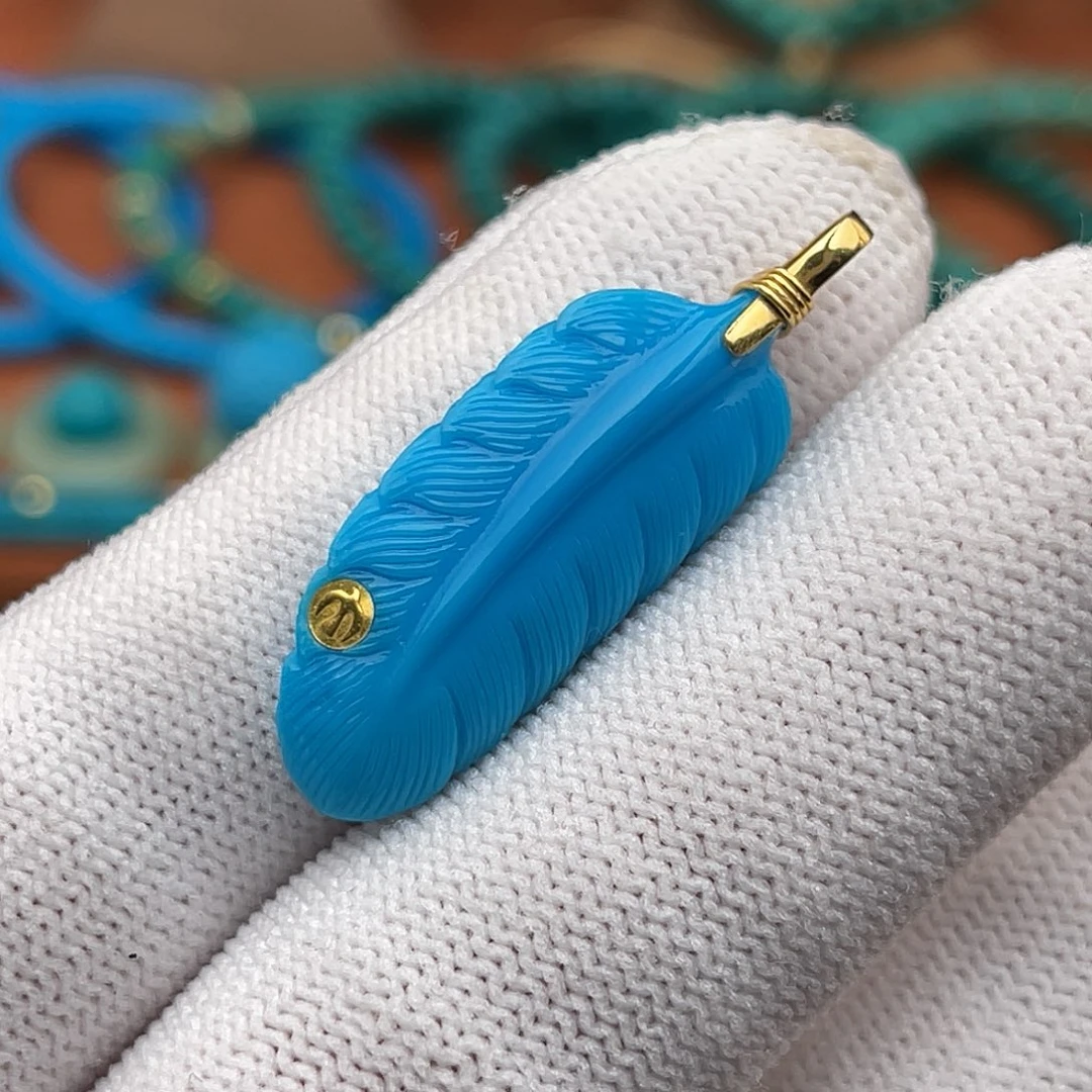 绿松石18K金镶嵌珠宝奇石