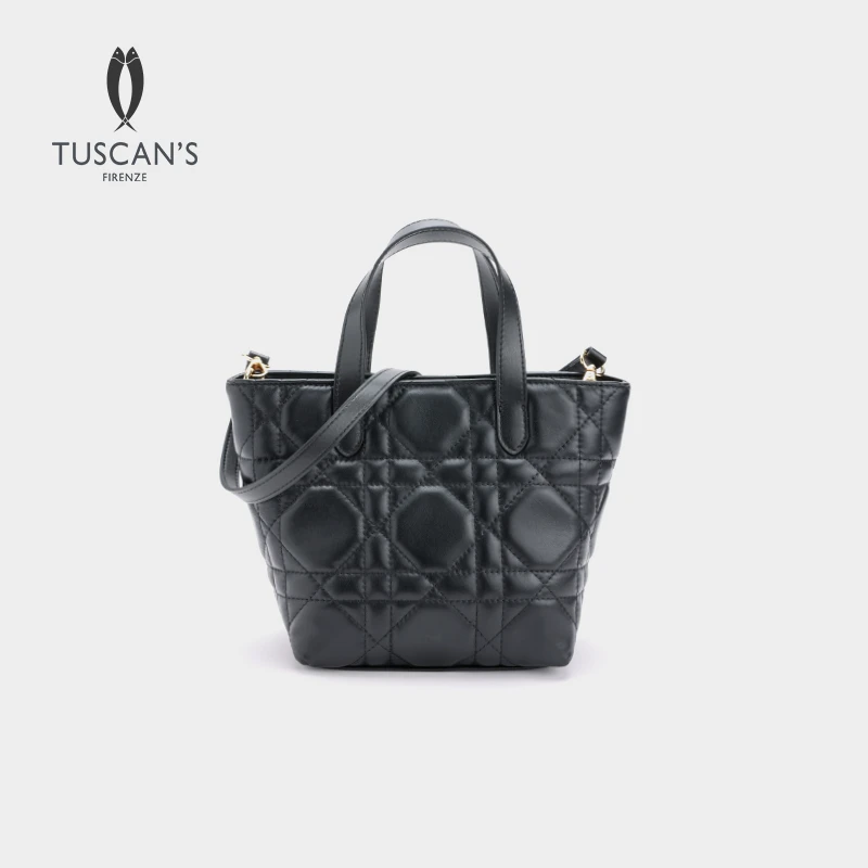 TUSCAN'S轻奢小香风菱格水桶包通勤女款包包单肩斜挎包时代双鱼