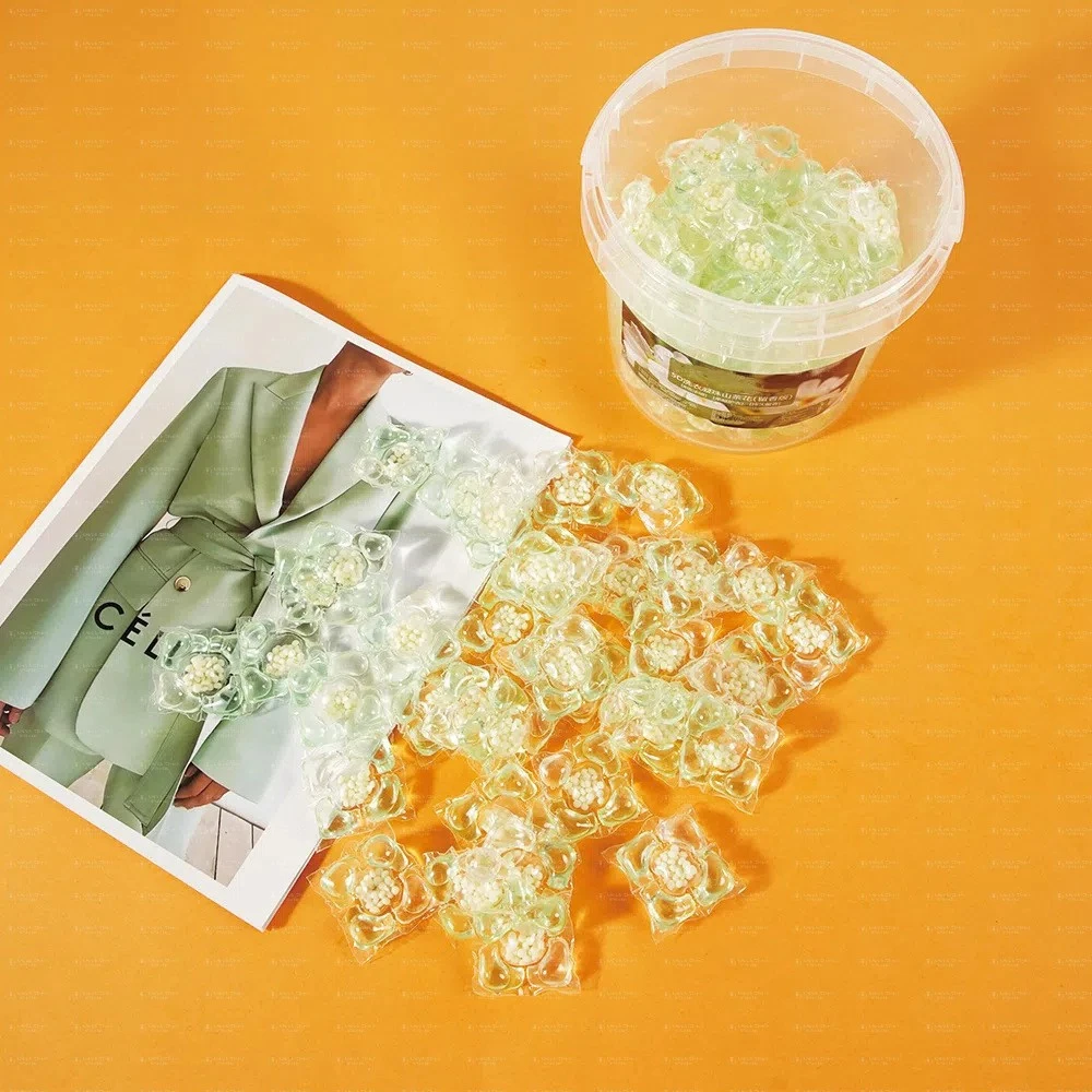 护色洗衣珠去污渍除螨留香珠山茶花除菌洁净超大桶洗衣凝珠五合一