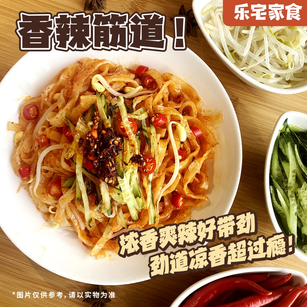 乐宅家食 陕西西安凉皮300g正宗宝鸡擀面皮方便速食还原堂食香辣