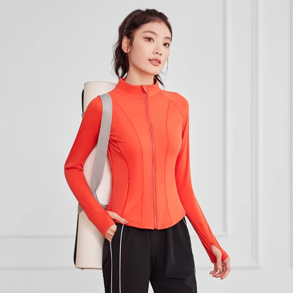 【151号】J33989H立领拉链瑜伽服外套女秋冬速干运动上衣