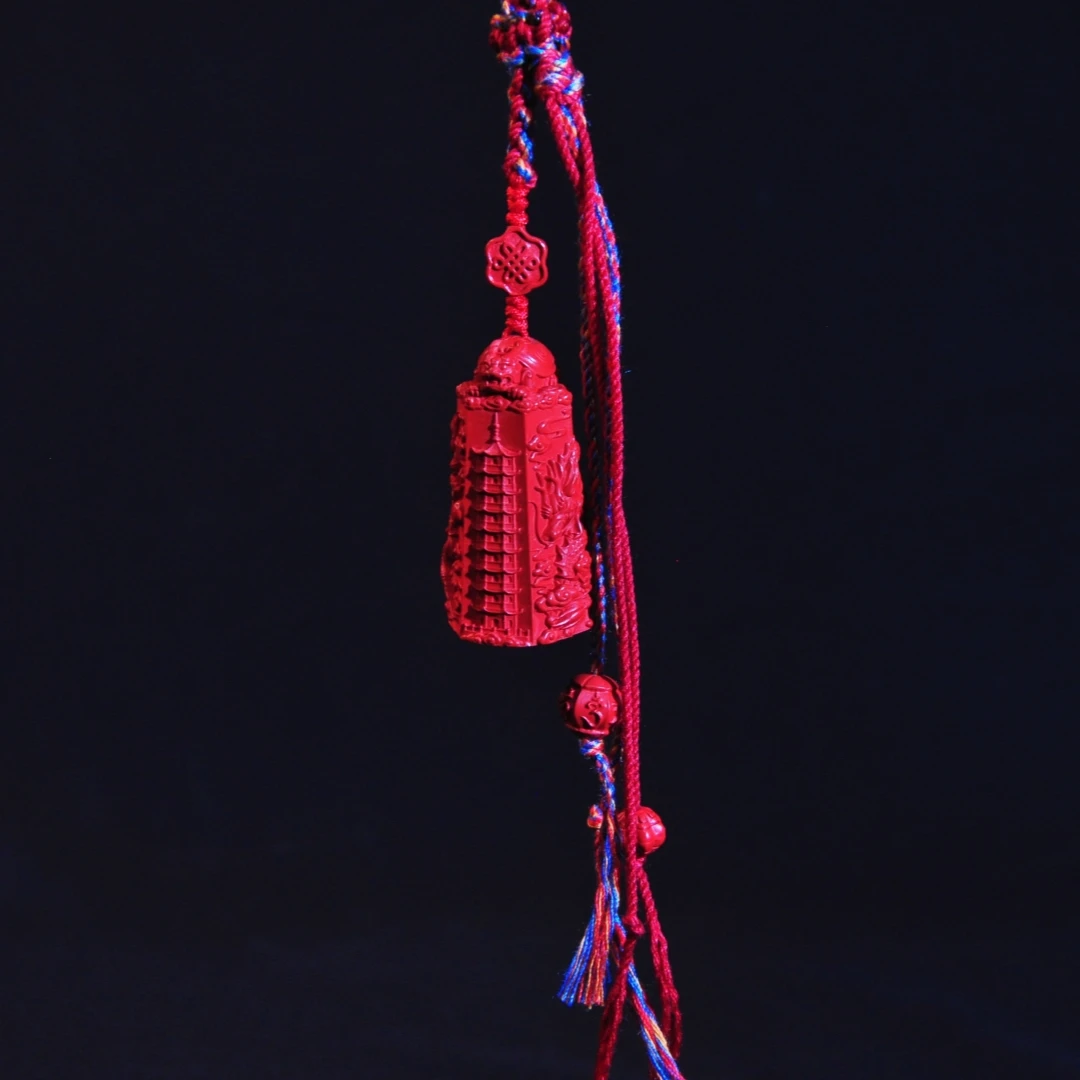 含辰砂工艺品【龙老板】朱砂工艺品文昌塔挂件A1640221