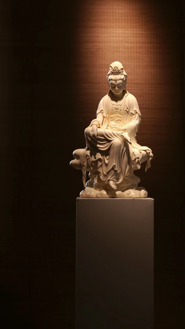 佛像德化瓷家居装饰家用陶瓷观世音德化白瓷名家收藏中式玄关佛堂