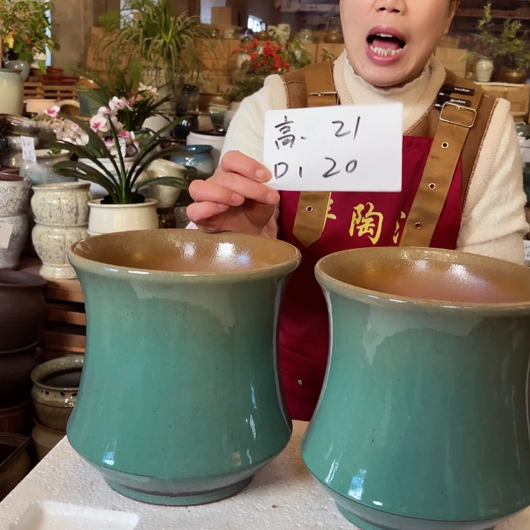 紫砂花盆高度21口径20