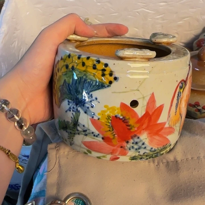 瓷片手工手绘细微不一样