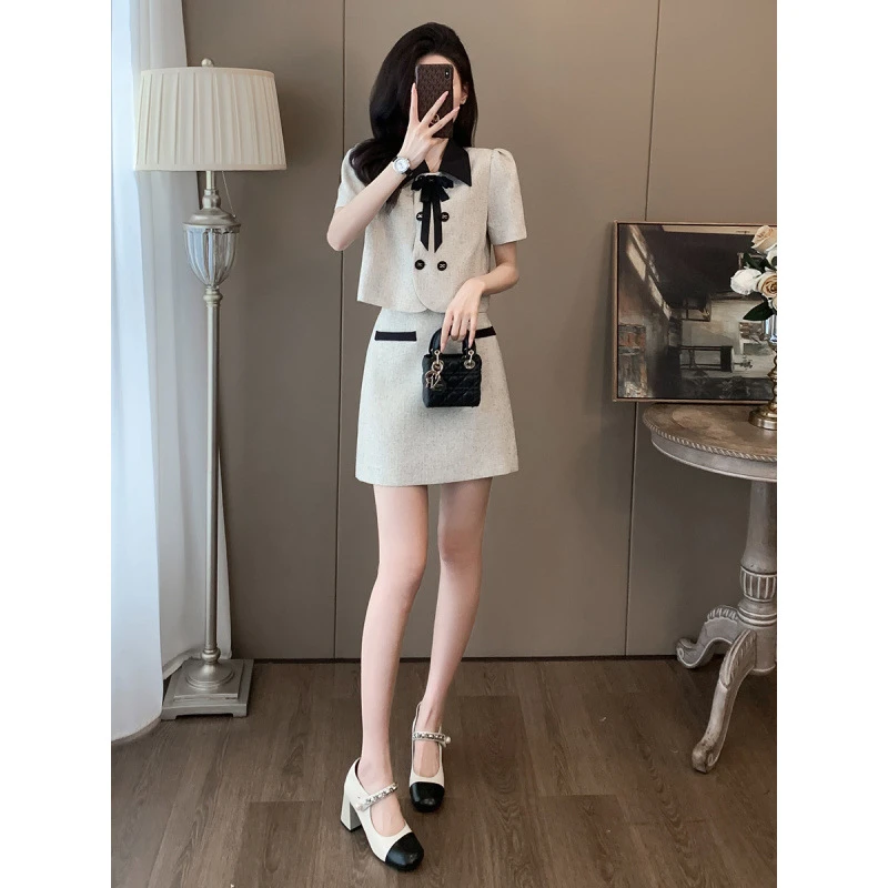 夏季新款时尚气质香风2025高级套装外套半身短裙两件套两件