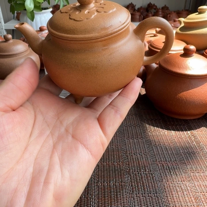 随***手茶杯紫砂黄金段泥大彬180cc