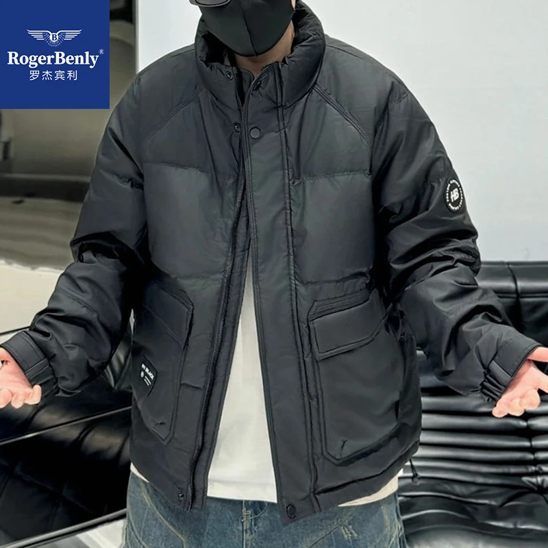 【璐璐专属】罗杰宾利新款纯色工装加厚立领羽绒服时尚外套866631