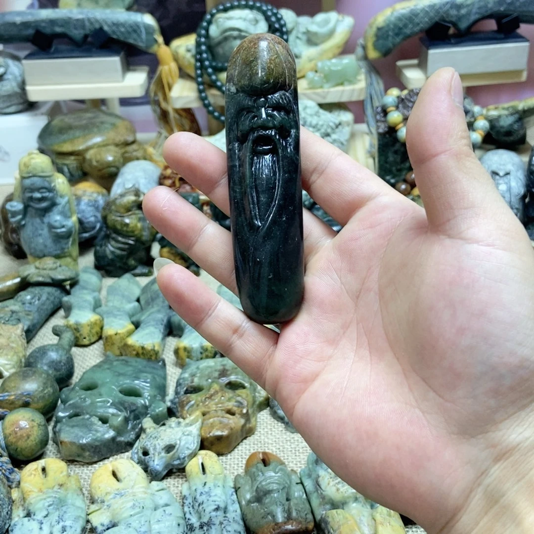 岫岩河磨玉（透闪石质玉）手把未镶嵌