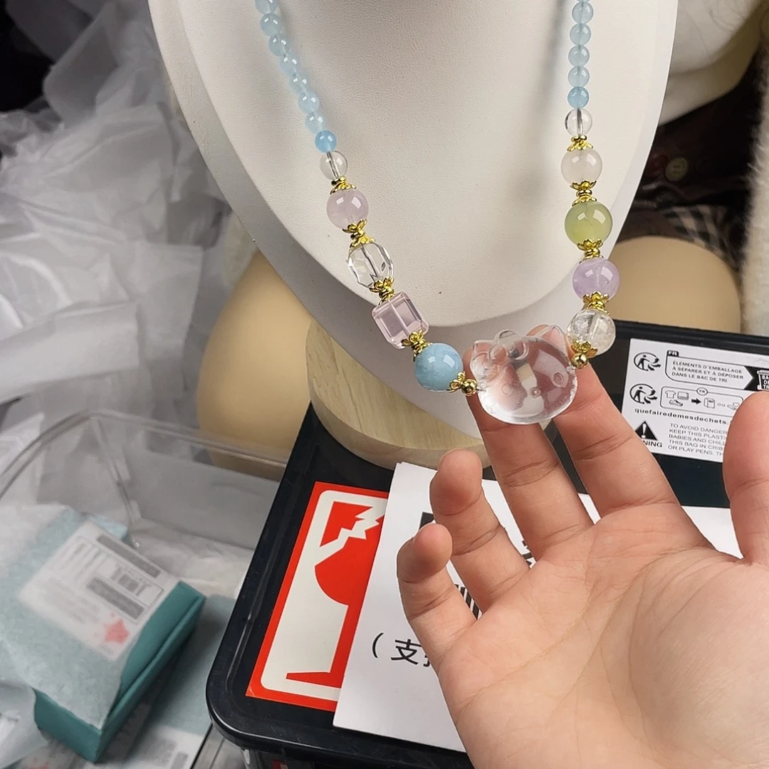 手串黄晶银S925镀金镶嵌