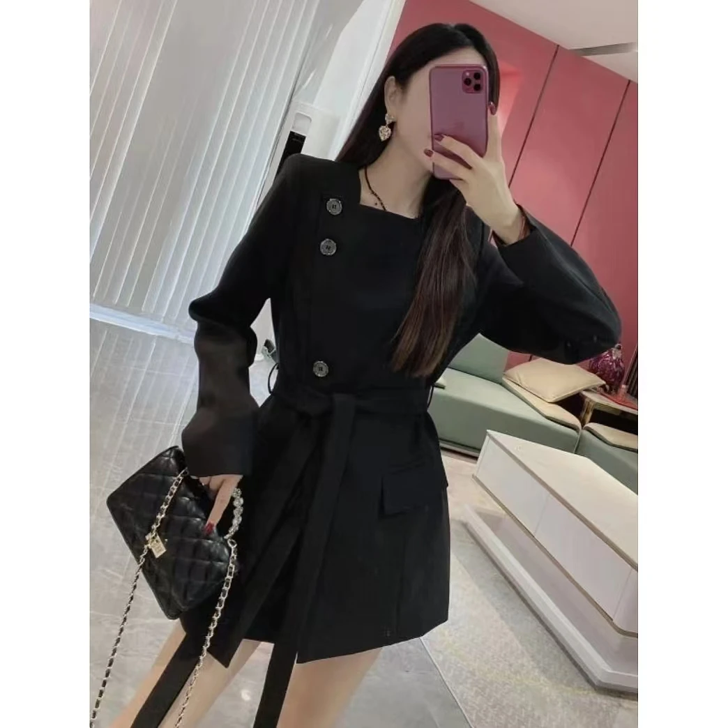 【退货补邮费】高级感气质职业套装女3256秋季系带西服外套阔腿裤