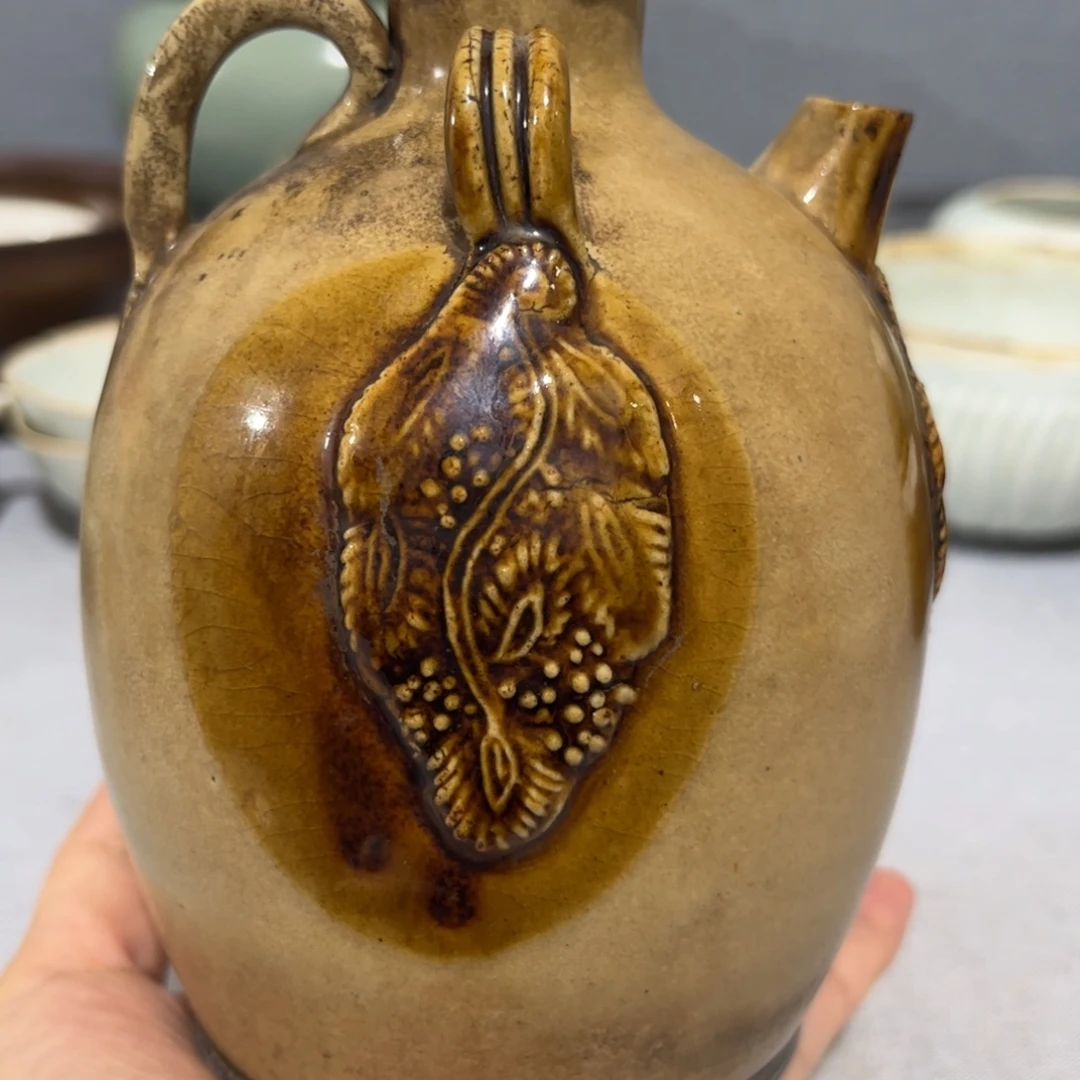 雨***韵摆件长沙窑的小执壶