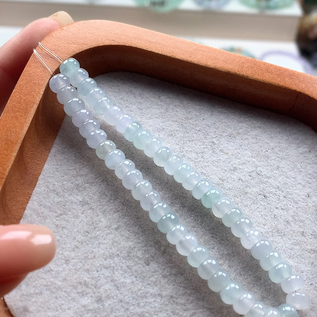 翡翠未镶嵌手串股珠5.6马卡龙