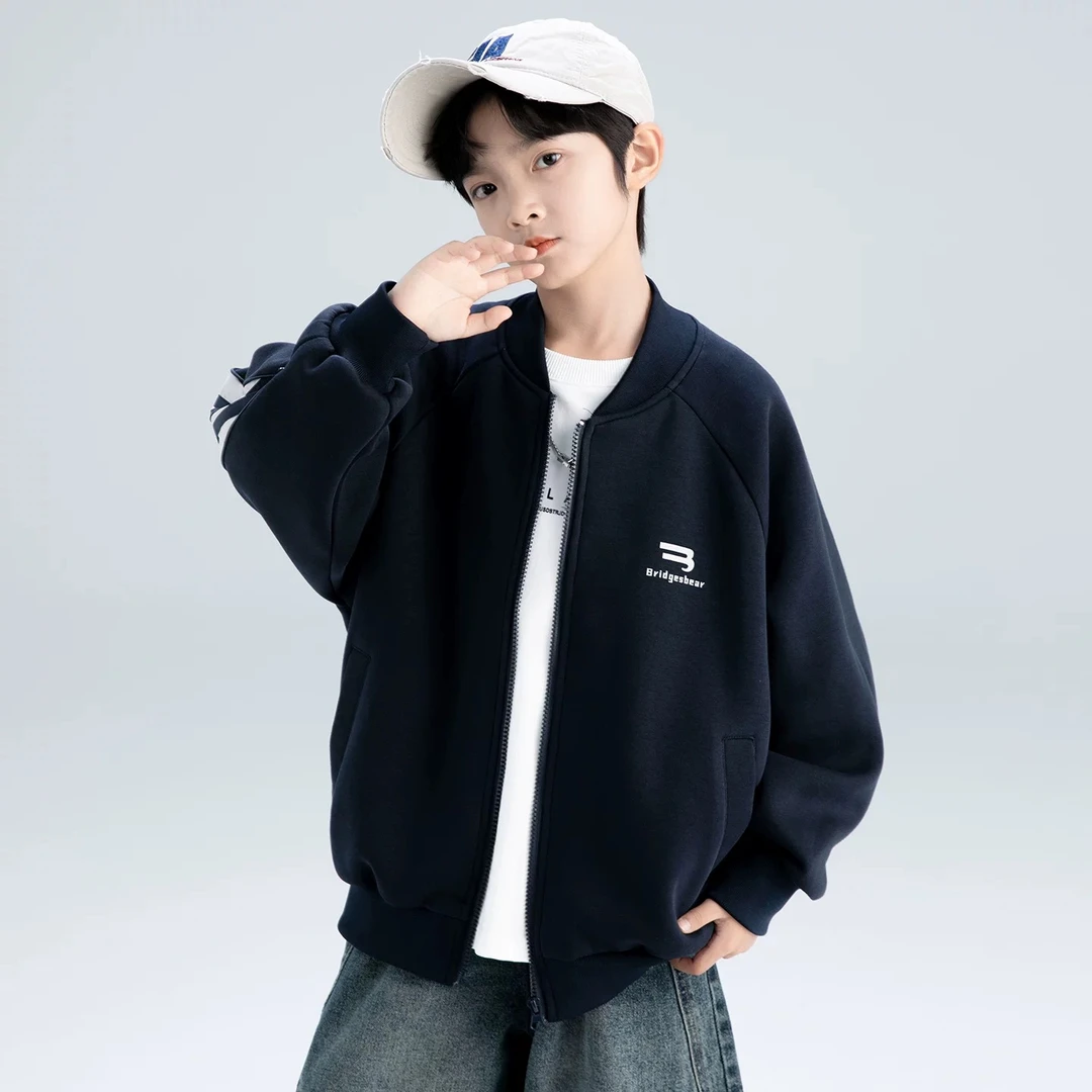 男童外套春秋款2025新款儿童中大童棒球服卫衣男孩秋季上衣拉链衫