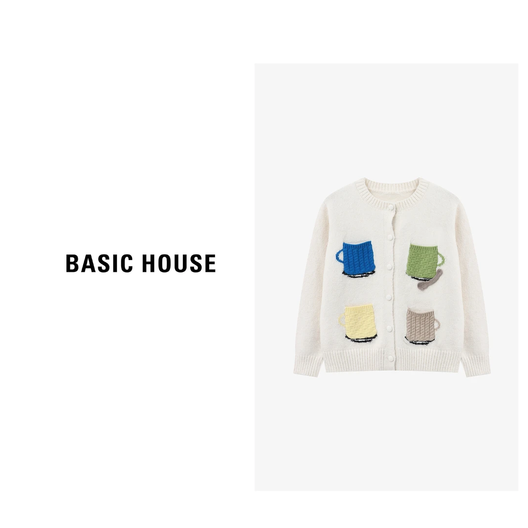 Basic House/百家好秋季小众设计感彩色贴补口袋毛衣-B0625B5NET2