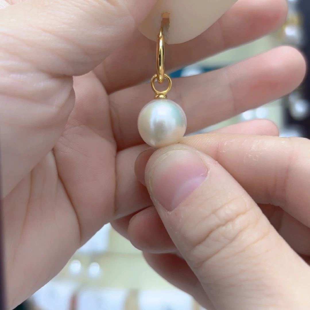 淡水珍珠耳饰银S925镶嵌