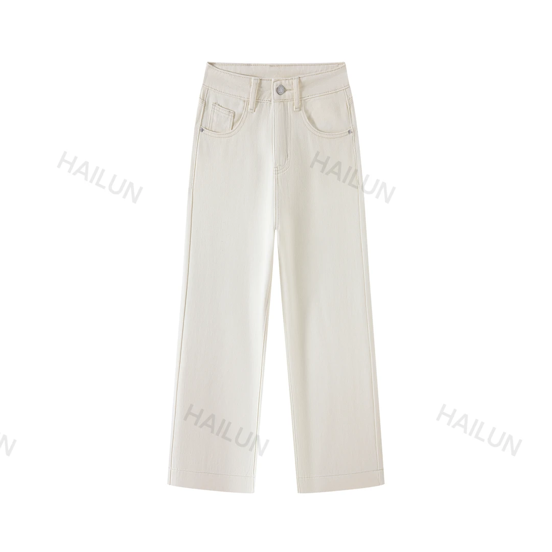 【直筒】2025窄版百搭高腰显瘦阔腿奶奶牛仔裤