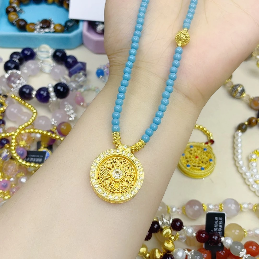 手饰针钠钙石银S925镀金镶嵌