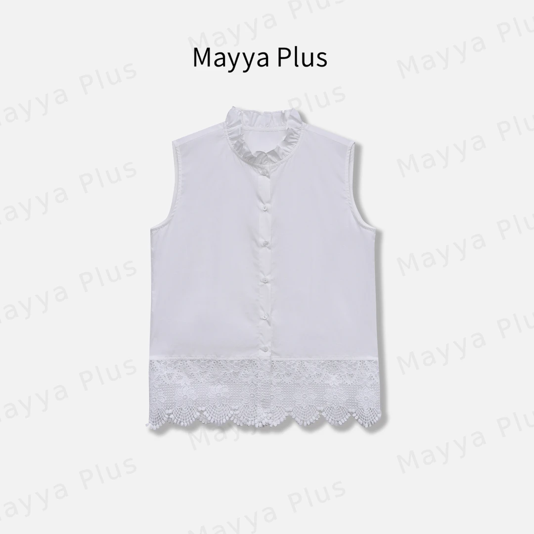 【小芭蕾】Mayya Plus麦芽定制法式蕾丝花边小衫夏减龄衬衫32518581