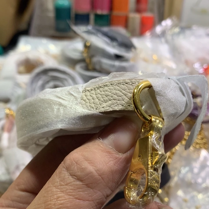 皮革H家奶昔白肩带1米长