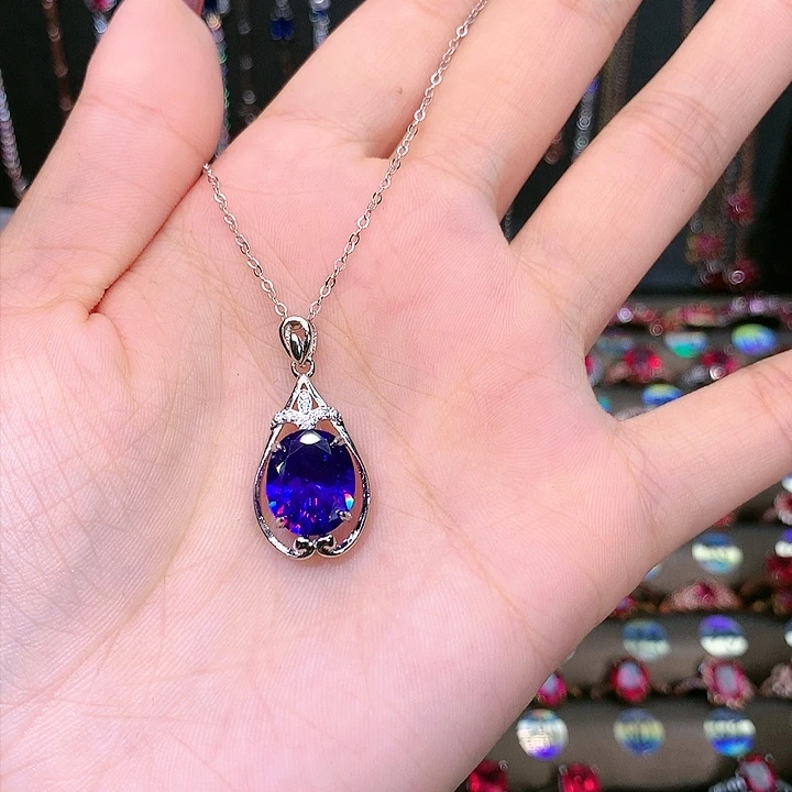 水晶吊坠(赠链)银S925镶嵌紫水晶