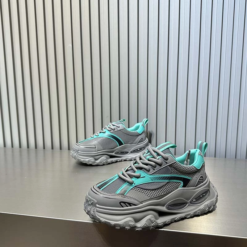 欧货时尚轻奢气垫老爹鞋2025年夏季款潮男个性透气网厚底休闲鞋