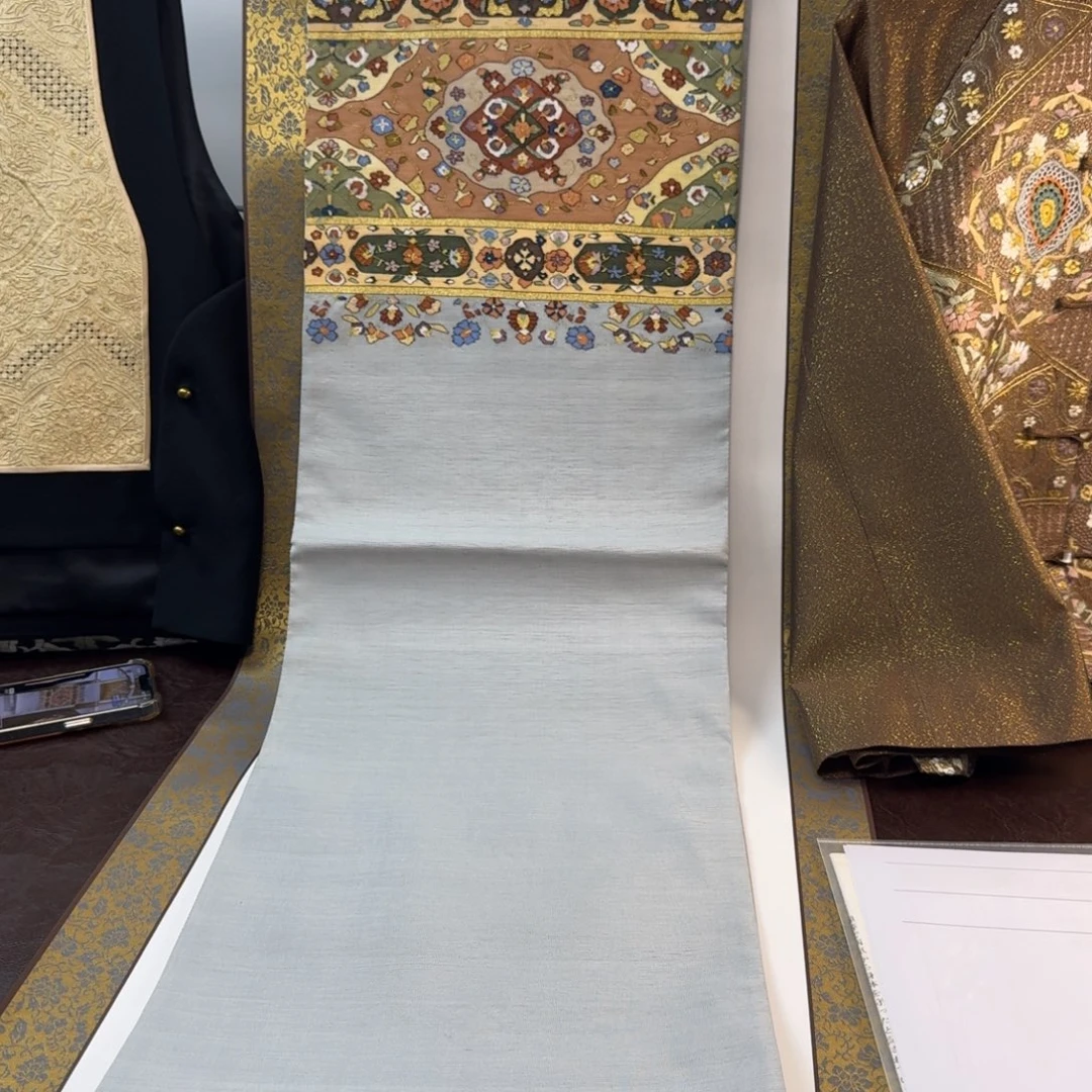 织绣宝相花二通缂丝