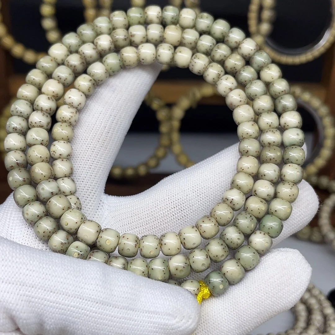 小***圆星月菩提手串7-6，冰透通体