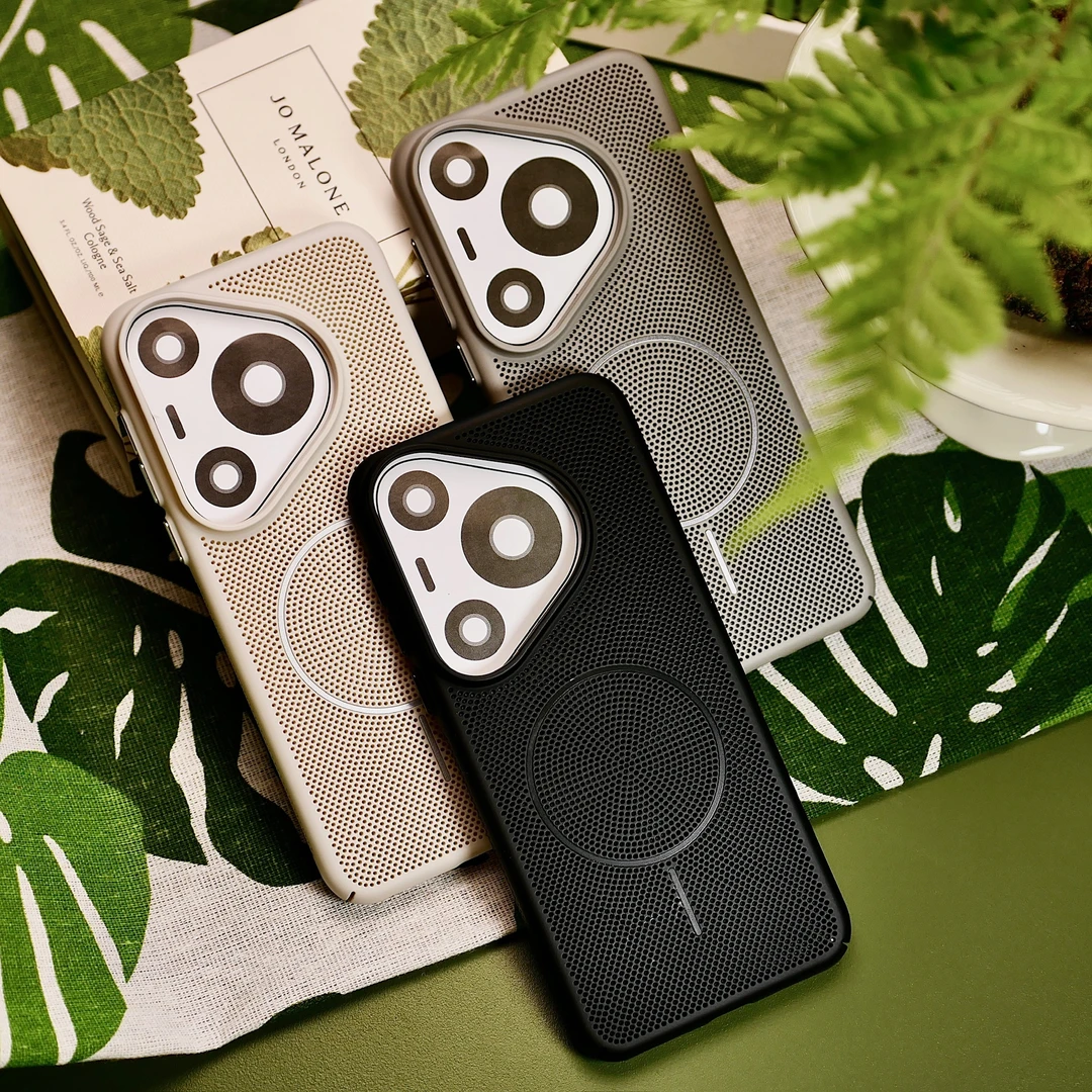 适用华为pura80/pura70细圈磁吸超薄透气散热pura70pro手机壳