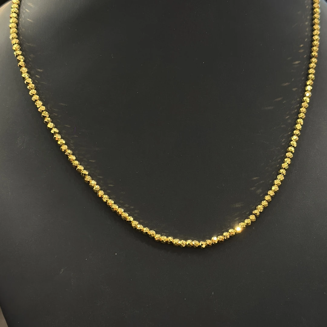 足金卡3蹦迪豆超闪项链44-46cm