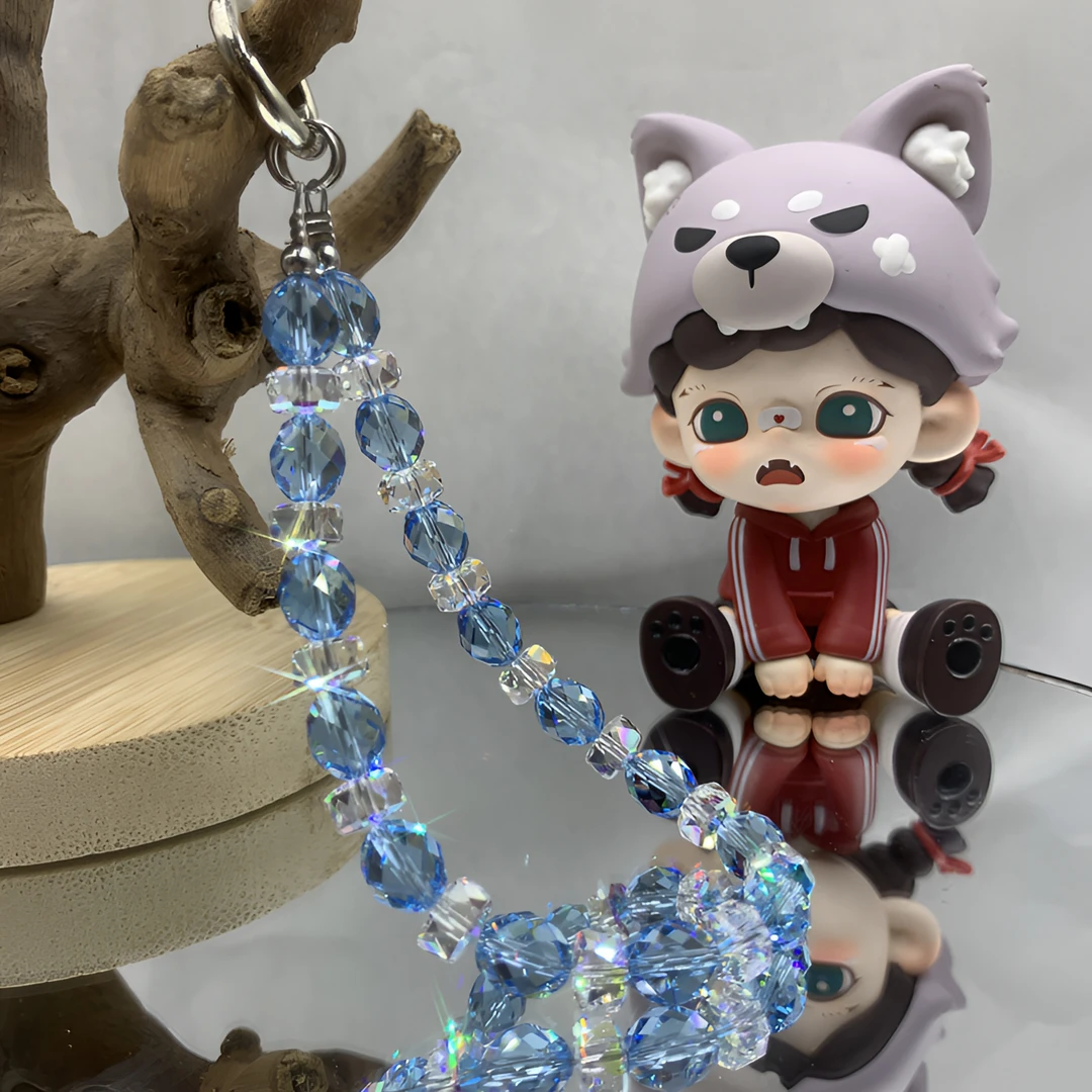 【冰蓝鸽子蛋】进口施家轻奢diy手工彩色ins创意防丢手机链通用运动