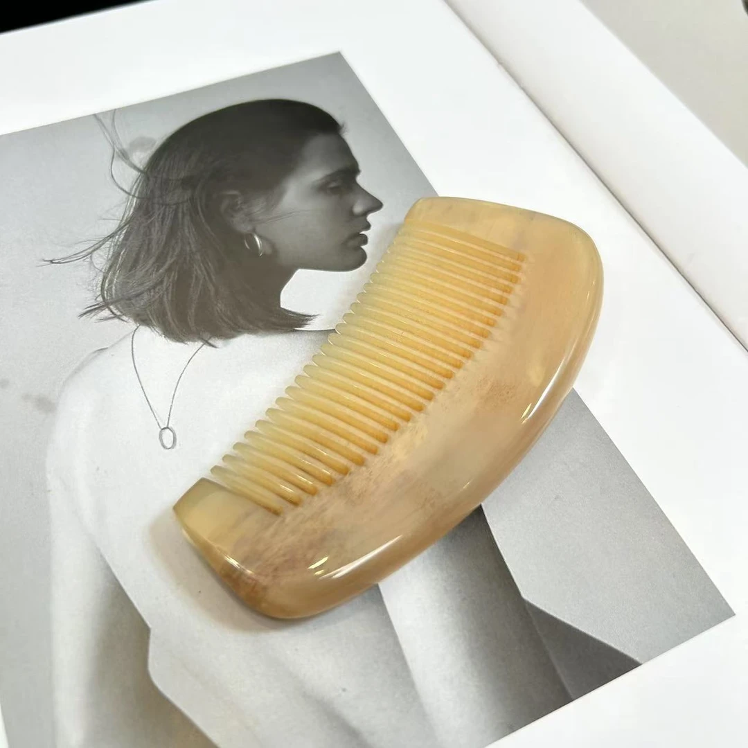 家用简约小巧随身便携防静电牛角梳H7383（多样化发其一）