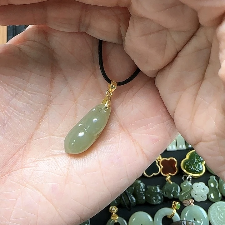 和田玉银S925镶嵌吊坠(不含链)